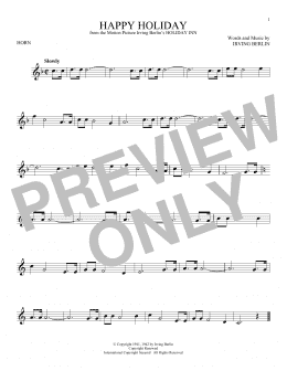 page one of Happy Holiday (French Horn Solo)