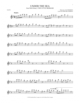 page one of Under The Sea (from The Little Mermaid) (Flute Solo)
