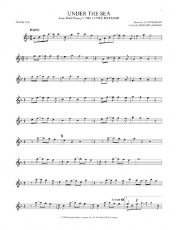 page one of Under The Sea (from The Little Mermaid) (Tenor Sax Solo)