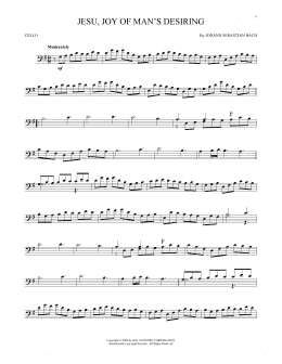 page one of Jesu, Joy Of Man's Desiring (Cello Solo)
