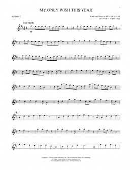 page one of My Only Wish This Year (Alto Sax Solo)