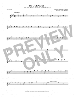 page one of Be Our Guest (from Beauty And The Beast) (Alto Sax Solo)