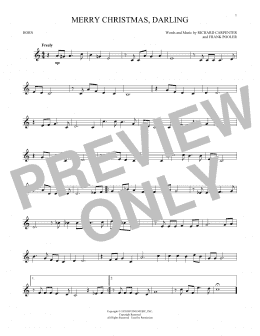 page one of Merry Christmas, Darling (French Horn Solo)