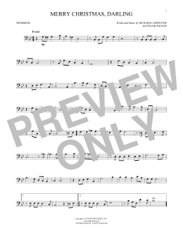 page one of Merry Christmas, Darling (Trombone Solo)