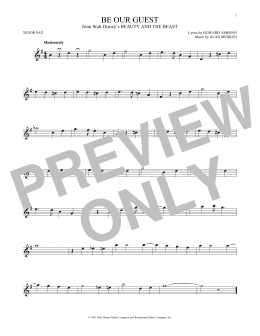 page one of Be Our Guest (from Beauty And The Beast) (Tenor Sax Solo)
