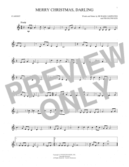 page one of Merry Christmas, Darling (Clarinet Solo)