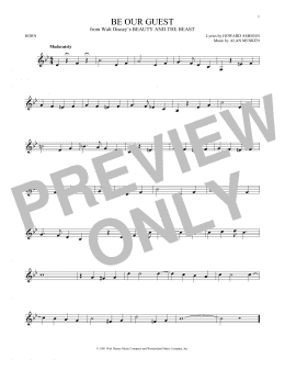 page one of Be Our Guest (from Beauty And The Beast) (French Horn Solo)