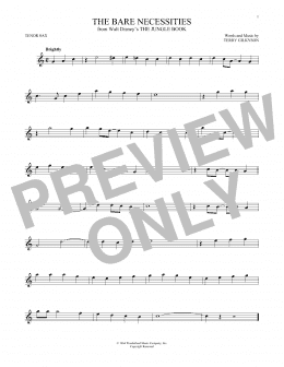 page one of The Bare Necessities (from The Jungle Book) (Tenor Sax Solo)