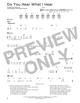 page one of Do You Hear What I Hear (Guitar Lead Sheet)