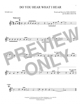 page one of Do You Hear What I Hear (Tenor Sax Solo)
