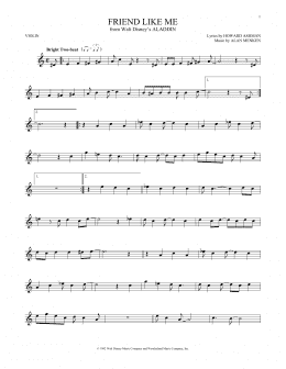 page one of Friend Like Me (from Aladdin) (Violin Solo)