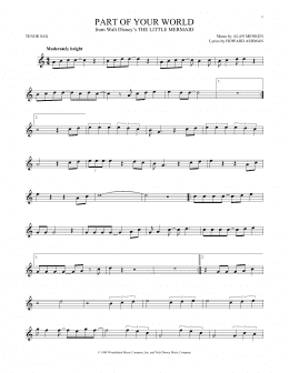 page one of Part Of Your World (from The Little Mermaid) (Tenor Sax Solo)