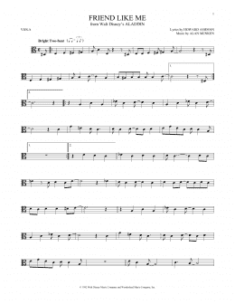 page one of Friend Like Me (from Aladdin) (Viola Solo)