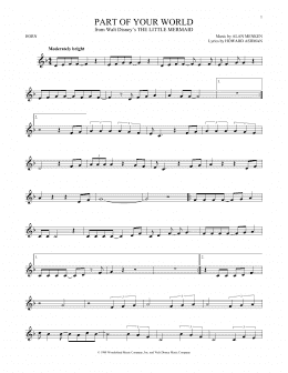page one of Part Of Your World (from The Little Mermaid) (French Horn Solo)