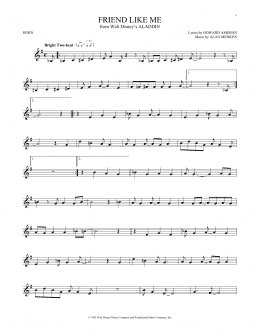page one of Friend Like Me (from Aladdin) (French Horn Solo)