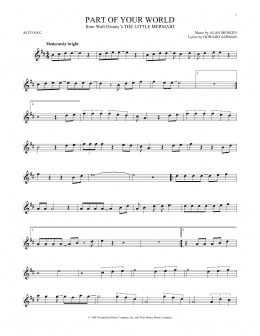 page one of Part Of Your World (from The Little Mermaid) (Alto Sax Solo)