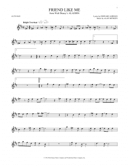 page one of Friend Like Me (from Aladdin) (Alto Sax Solo)