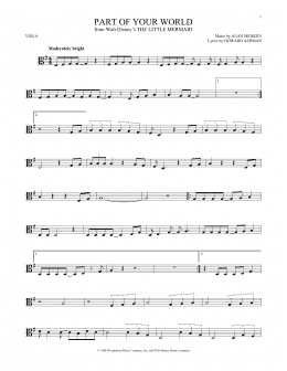 page one of Part Of Your World (from The Little Mermaid) (Viola Solo)