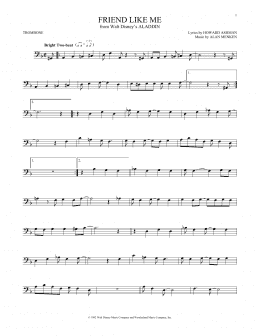 page one of Friend Like Me (from Aladdin) (Trombone Solo)
