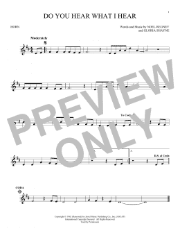 page one of Do You Hear What I Hear (French Horn Solo)