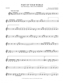 page one of Part Of Your World (from The Little Mermaid) (Trumpet Solo)