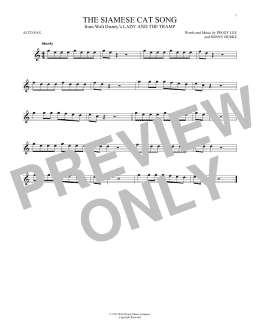 page one of The Siamese Cat Song (from Lady And The Tramp) (Alto Sax Solo)