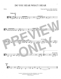 page one of Do You Hear What I Hear (Viola Solo)