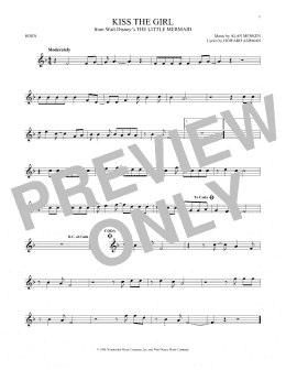 page one of Kiss The Girl (from The Little Mermaid) (French Horn Solo)