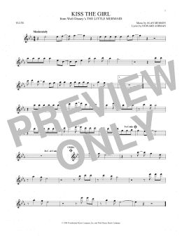 page one of Kiss The Girl (from The Little Mermaid) (Flute Solo)