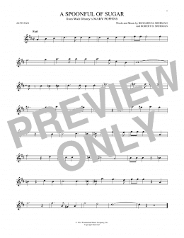 page one of A Spoonful Of Sugar (from Mary Poppins) (Alto Sax Solo)