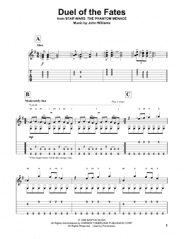 page one of Duel Of The Fates (from Star Wars: The Phantom Menace) (Solo Guitar)