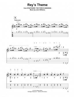 page one of Rey's Theme (Solo Guitar)