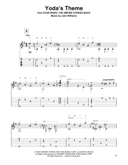 page one of Yoda's Theme (from Star Wars: The Empire Strikes Back) (Solo Guitar)
