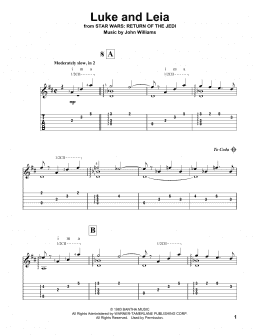 page one of Luke And Leia (from Star Wars: Return of the Jedi) (Solo Guitar Tab)