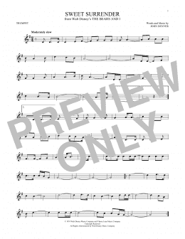 page one of Sweet Surrender (Trumpet Solo)