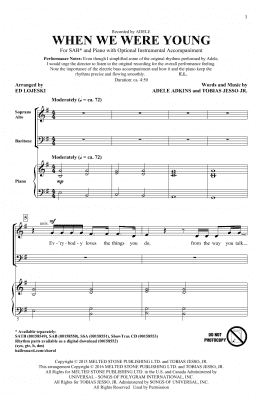 page one of When We Were Young (arr. Ed Lojeski) (SAB Choir)