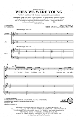 page one of When We Were Young (arr. Ed Lojeski) (SSA Choir)
