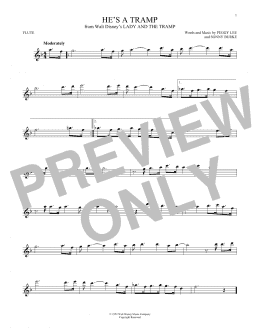 page one of He's A Tramp (from Lady And The Tramp) (Flute Solo)