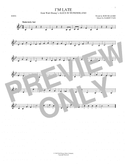 page one of I'm Late (from Alice In Wonderland) (French Horn Solo)