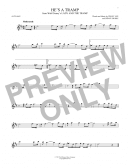page one of He's A Tramp (from Lady And The Tramp) (Alto Sax Solo)