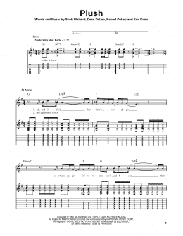 page one of Plush (Easy Guitar Tab)