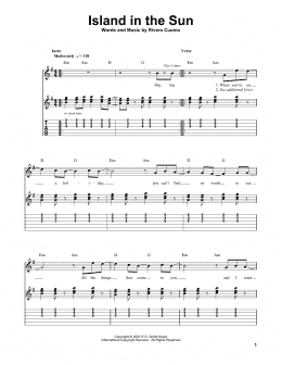 page one of Island In The Sun (Easy Guitar Tab)