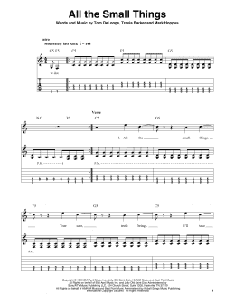 page one of All The Small Things (Easy Guitar Tab)