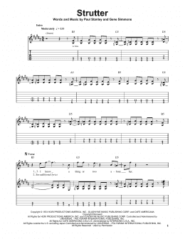 page one of Strutter (Easy Guitar Tab)