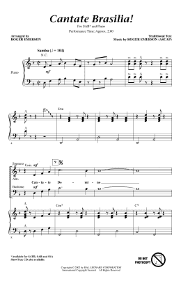 page one of Cantate Brasilia (SAB Choir)