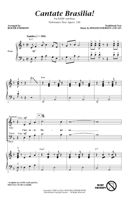 page one of Cantate Brasilia (SATB Choir)