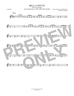 page one of Bella Notte (This Is The Night) (from Lady And The Tramp) (Clarinet Solo)