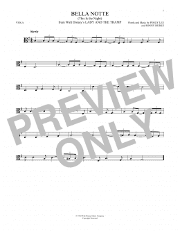 page one of Bella Notte (This Is The Night) (from Lady And The Tramp) (Viola Solo)