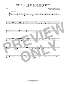 page one of The Ballad Of Davy Crockett (from Davy Crockett) (French Horn Solo)