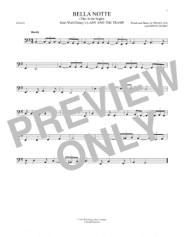 page one of Bella Notte (This Is The Night) (from Lady And The Tramp) (Cello Solo)